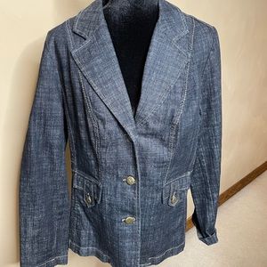 Lane Bryant fitted detailed denim jacket